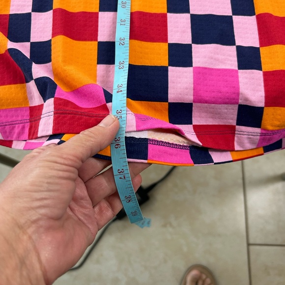 IBKUL Annalise Drawing Sleeveless UPF50+ Golf Dress Pink Blue Checker Medium - Picture 7 of 13